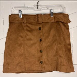 Forever 21 Tan Button-Front Mini Skirt